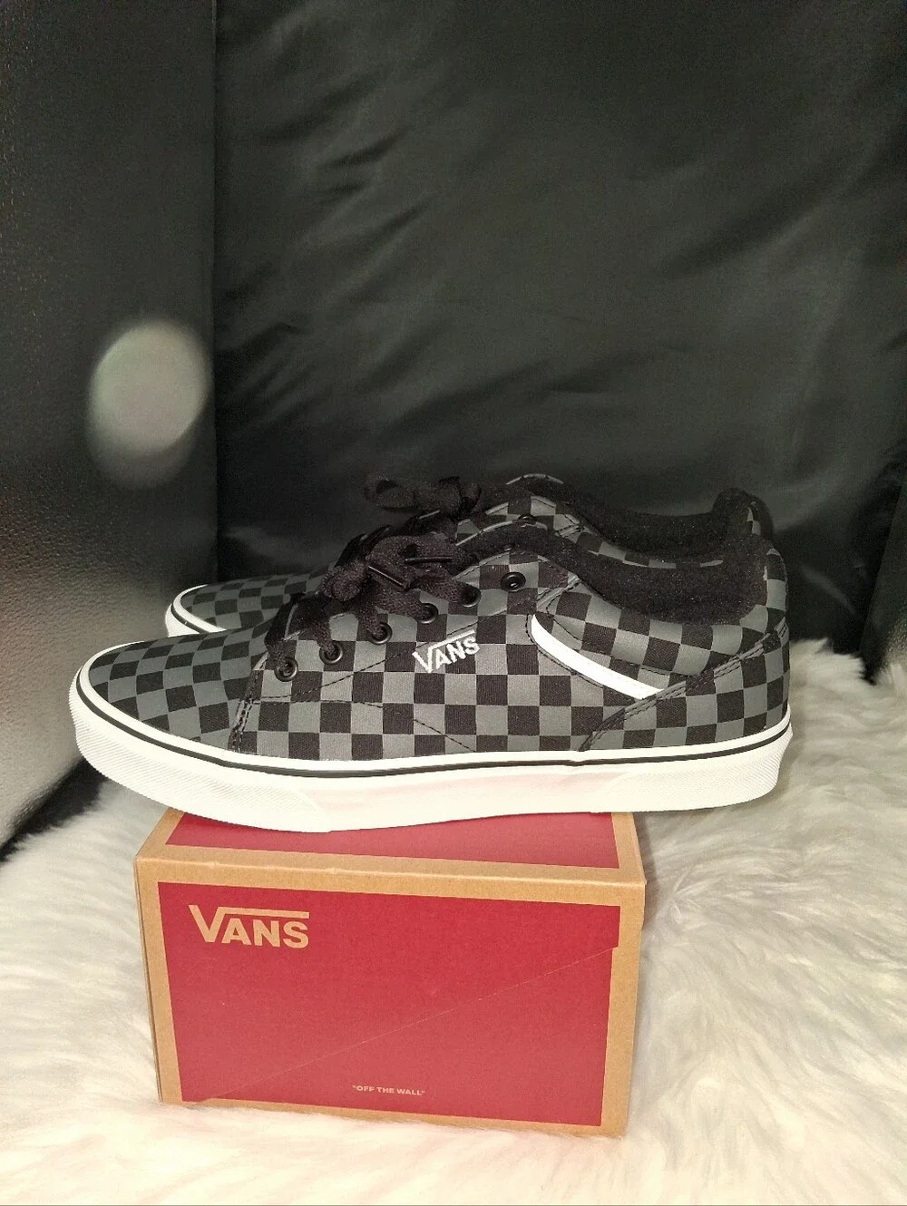 Vans Seldan Men’s Checkerboard Sneakers - Black & Gray
